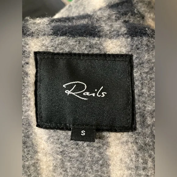 Rails Steffi Jacket Tan Pacific Check Blue Buffalo Plaid Shacket Women's Size S